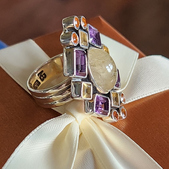 NICKY BUTLER RAJ COLLECTION LIMITED EDITION Quartz Amethyst NB Designer Ring NWT - Picture 2 of 15